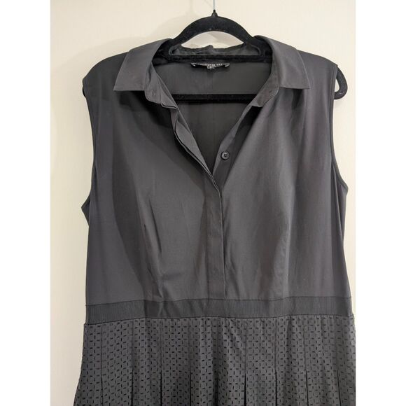 Lafayette 148 Laser Cut Pleated Midi Dress Size 8 Luxury Power Dressing - Picture 3 of 10